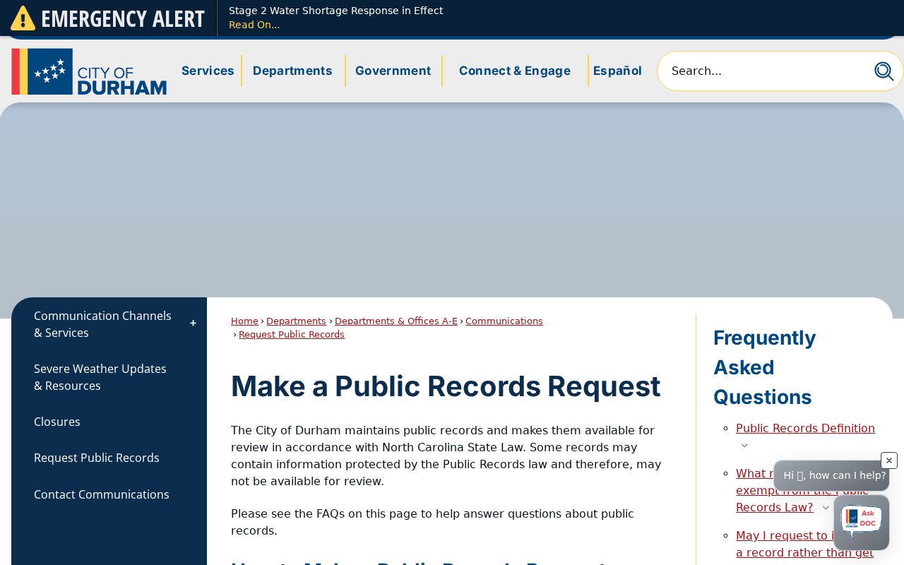 City of Durham public-record request service