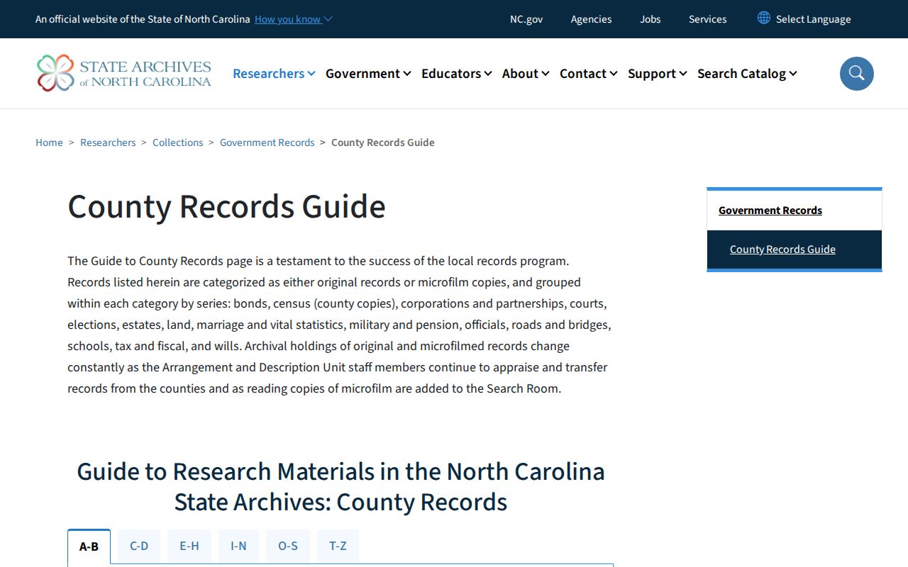 Durham previous residents research through North Carolina county records