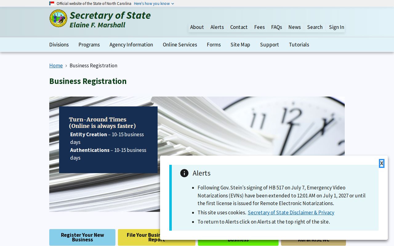 Durham resident lookup North Carolina Secretary of State business registration search